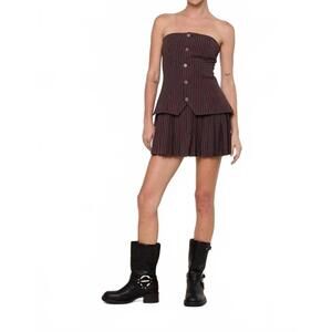 NEW SKY TO MOON the tate mini dress in brown